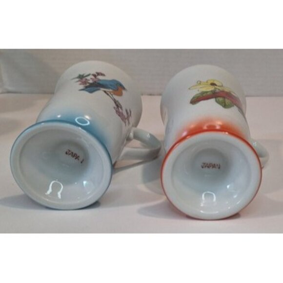Fred Roberts Song Bird Footed Cup Vtg Japan Irish Coffee Hot Chocolate Mug - Picture 8 of 16